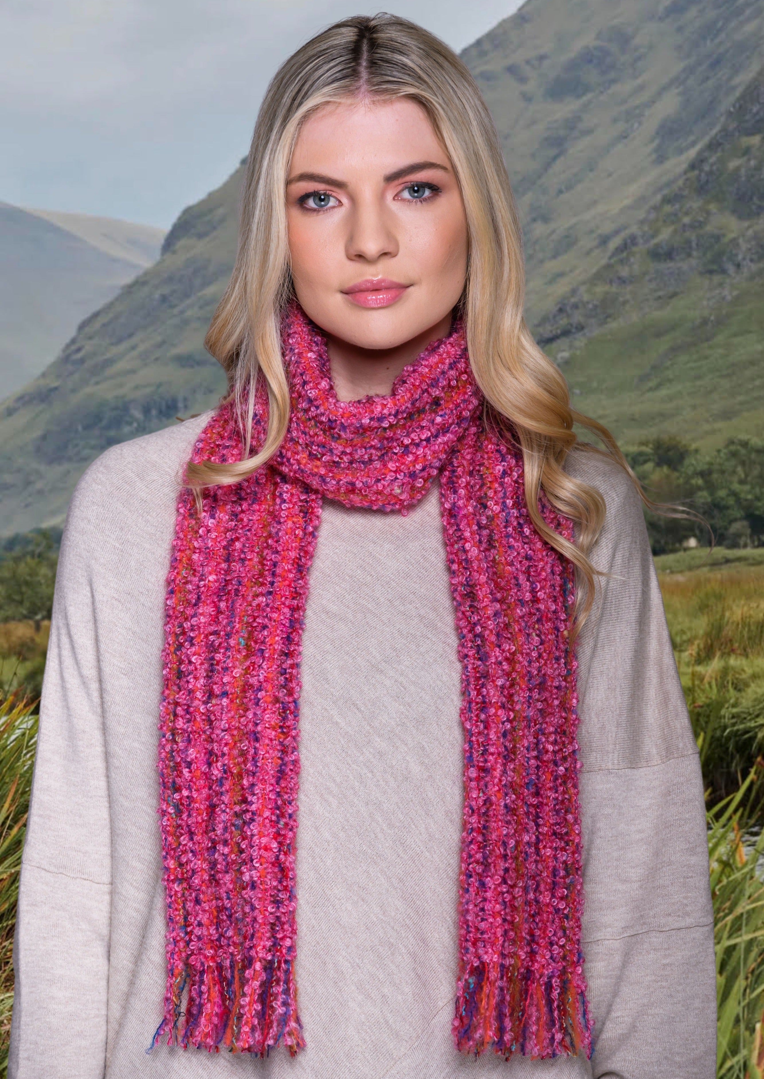 Mucros Mohair Scarf Magenta