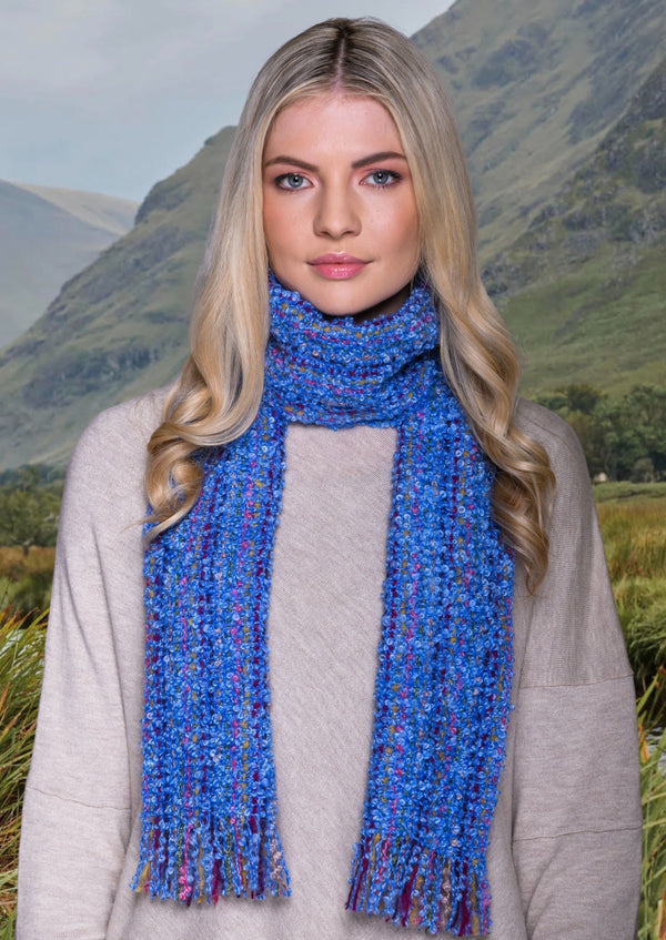 Mucros Mohair Viscose Scarf blue