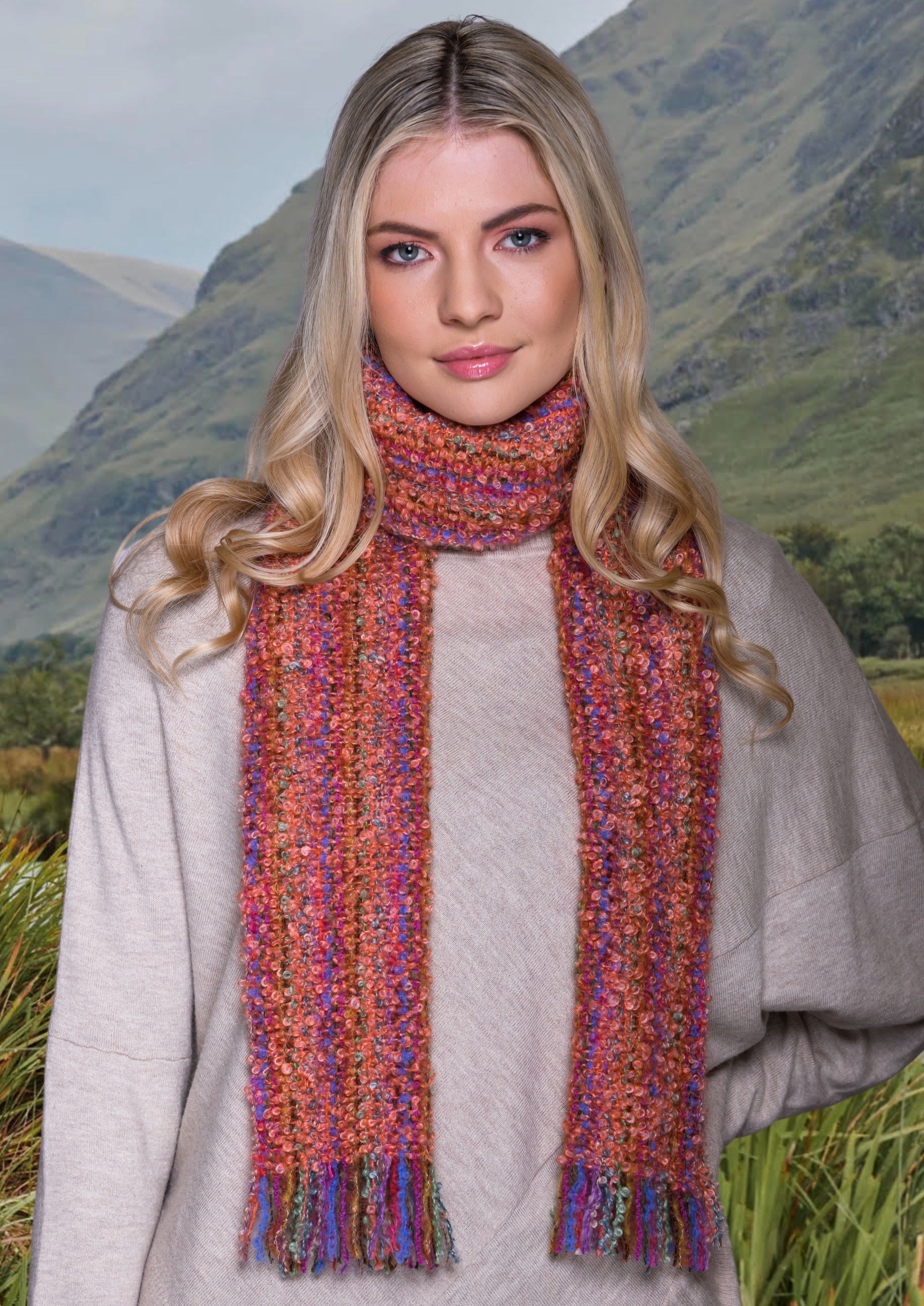 Mucros Mohair Scarf Orange