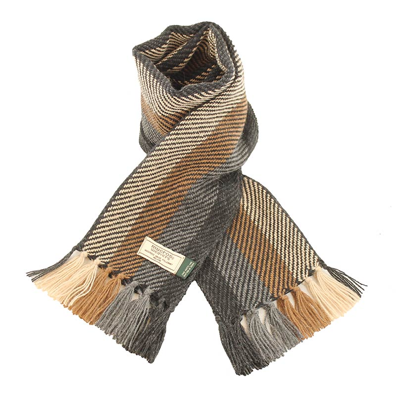 Mucros Brown Gray Alpaca Scarf