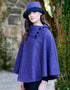 Mucros Poncho | Purple Herringbone