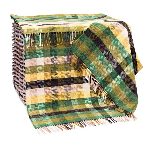 John Hanly Cashmere Merino Throw | Green Weave