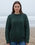 Oversized Lightweight Aran Sweater | Moss Green