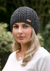 Aran Charcoal Cable Pullon Hat