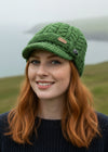 Aran Green Cable Peak Hat