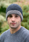 Crochet Turn Up Hat Charcoal