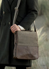 Aran Woollen Mills Tweed Leather Bag