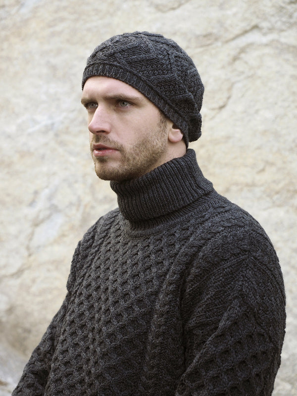 Aran Merino Polo Neck Unisex Sweater