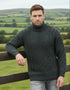 Aran Merino Polo Neck Sweater | Charcoal