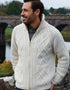 Handknit Men's Aran Cardigan | Natural
