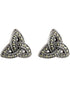 Marcasite Stud Trinity Earrings