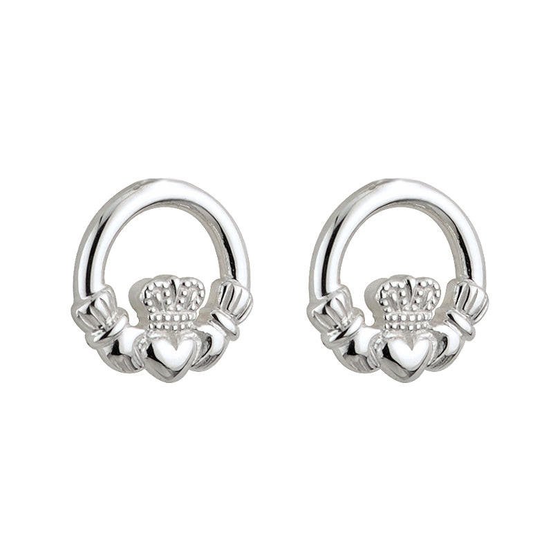 Solvar Silver Claddagh Kids Earrings S33196