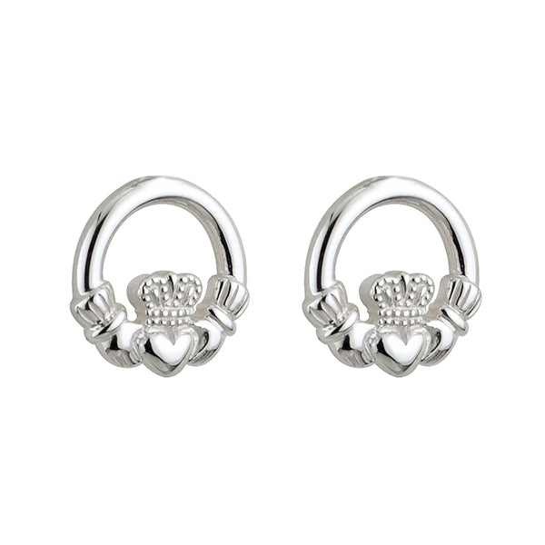 Solvar Silver Claddagh Kids Earrings S33196