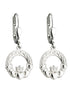 Silver Claddagh Drop Earrings