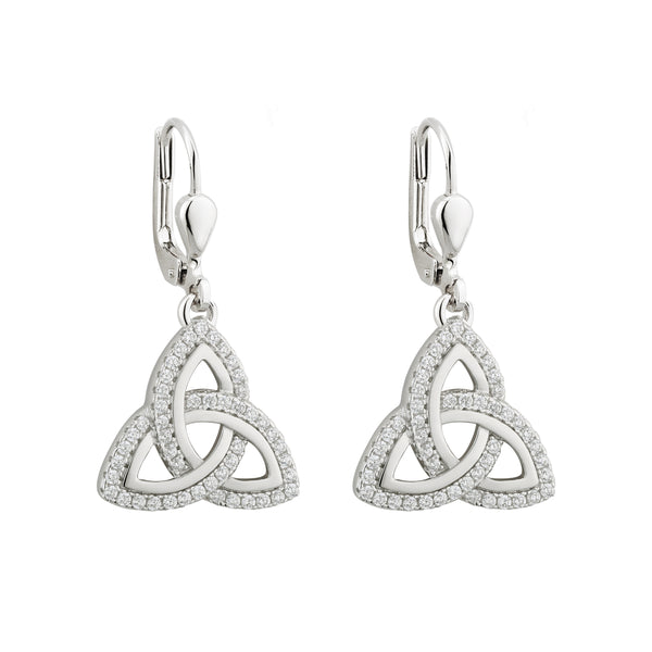 Solvar Drop Trinity Knot Earrings s33699