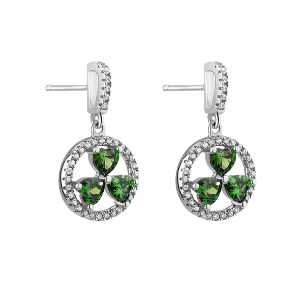 Solvar Green Shamrock Drop Earrings