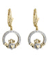 10k Gold Diamond Claddagh Earrings