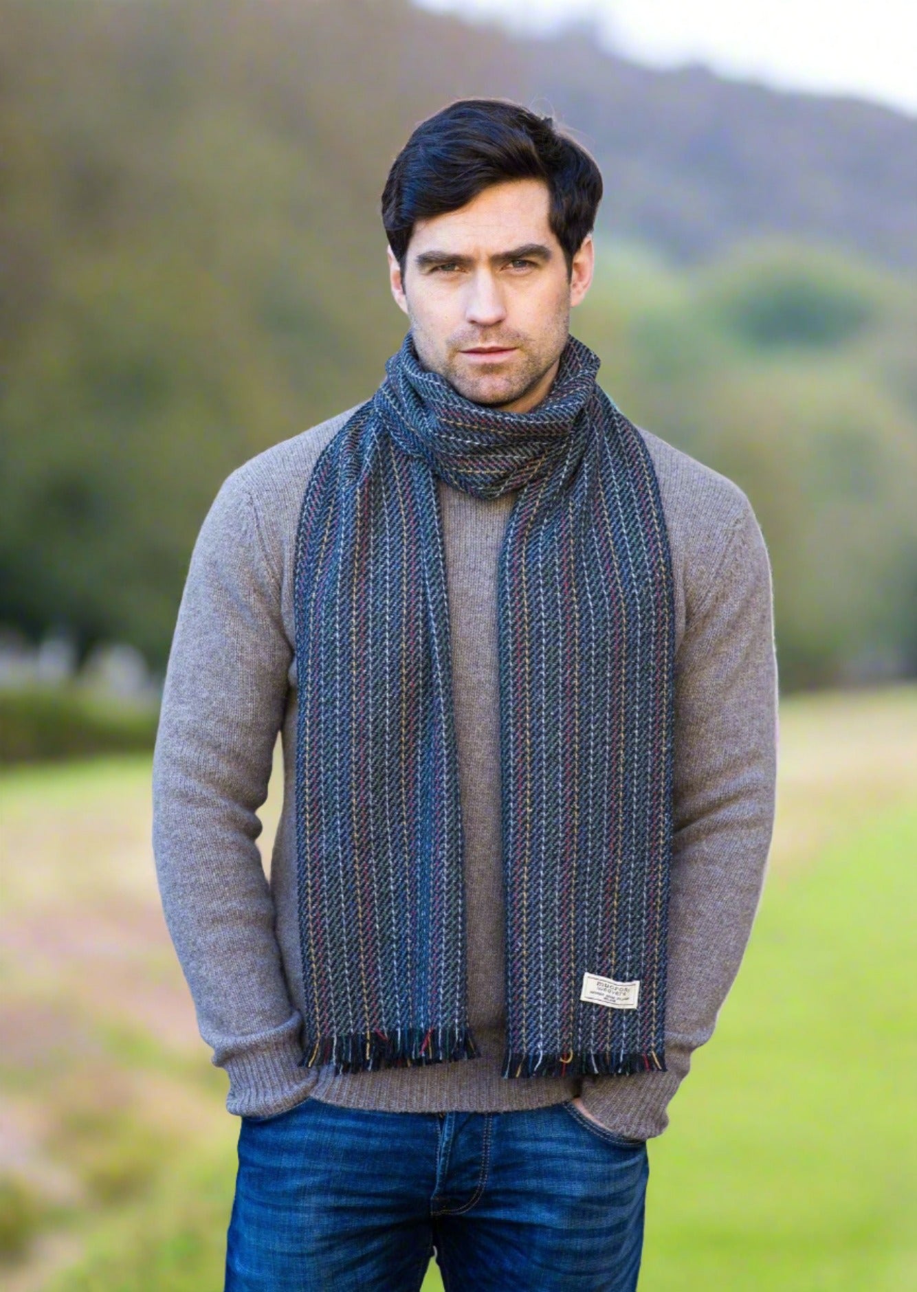Mucros Soft Donegal Wool Blue Scarf