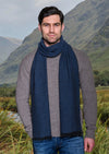 Mucros Blue Herringbone Donegal Scarf