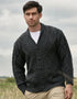 Aran Crafts Button Cardigan | Charcoal