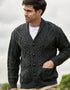 Aran Crafts Button Cardigan | Charcoal