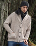 Aran Crafts Ribbed Gents Cardigan | Oatmeal