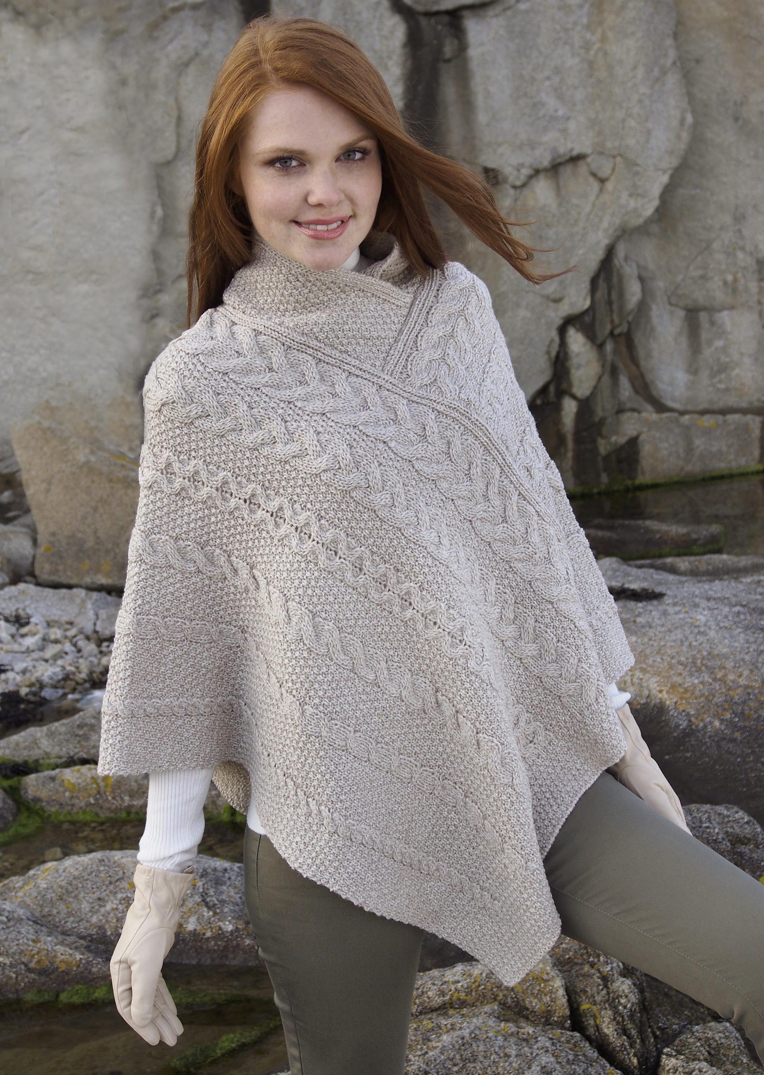 Aran Crafts Wool Poncho