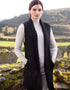 Aran Crafts Sleeveless Herringbone Charcoal Cardigan