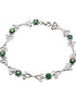 Sterling Silver Celtic Trinity Green CZ Bracelet