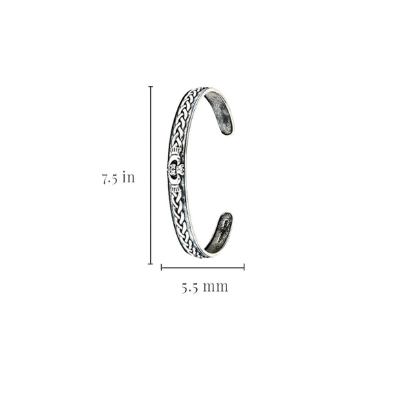 Sterling Silver Claddagh Bangle