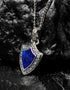 Sterling Silver Men’s Blue Lapis Celtic Knot Shield Necklace