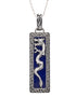 Sterling Silver Men’s Blue Lapis Dragon Necklace