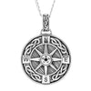 Sterling Silver Men’s Celtic Compass North Star Polaris Necklace