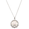 Sterling Silver Mother of Pearl Claddagh Necklace