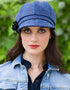 Mucros Blue Herringbone Newsboy Cap