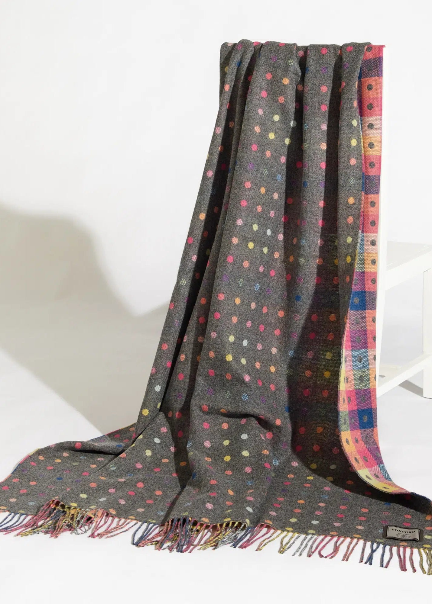Foxford Grey Rainbow Throw