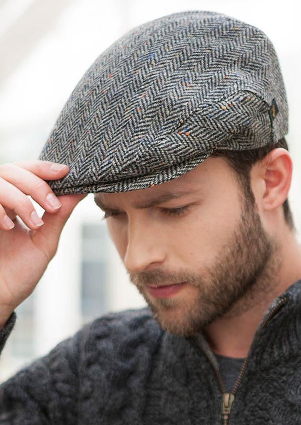 Mucros Herringbone Grey Trinity Cap