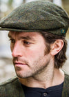 Mucros Weavers Green Herringbone Flat Cap