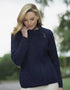 Aran Shannon Side Zip Cardigan - Navy