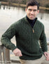 Aran Crafts Men's Half Zip Sweater | Green