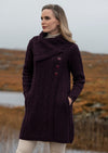 Aran Crafts Chunky Collar Damson Coat