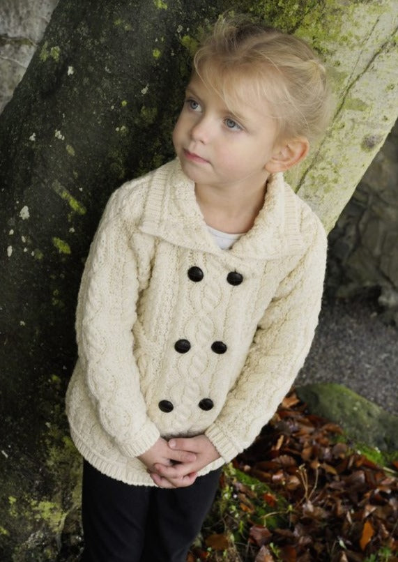 Girls Aran Double Breasted Coat