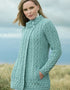 Meath Side Button Aran Cardigan | Mermaid