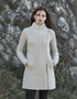 Aran Athenry Merino Wool Asymmetric Coat | Oatmeal