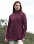 Aran Merino Wool Athenry Asymmetric Coat | Purple