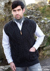 Aran Crafts Zip Gilet | Charcoal