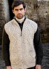 Aran Crafts Zip Gilet | Oatmeal