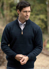 Aran Crafts Wool Half Zip Sweater | Blackwatch