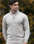 Aran Wool Half Zip Sweater | Oatmeal