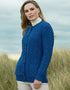 Aran Crafts Women's Lumber Cardigan | Blue Marl - Clearance